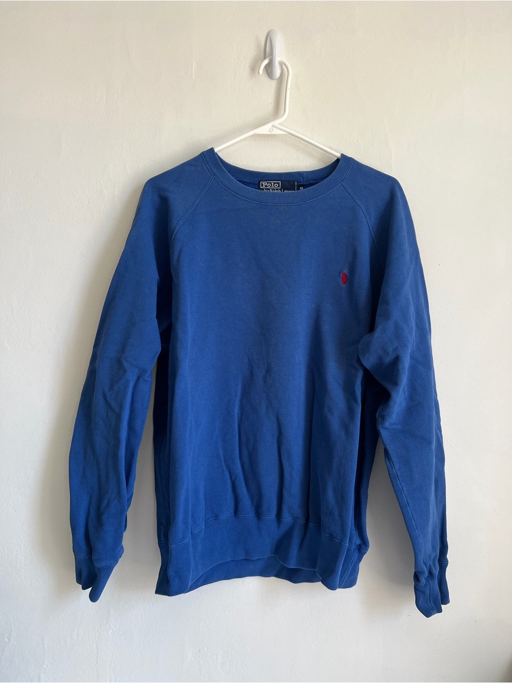 MEDIUM Polo by Ralph Lauren blue sweatshirt men’s textured long sleeve pullover